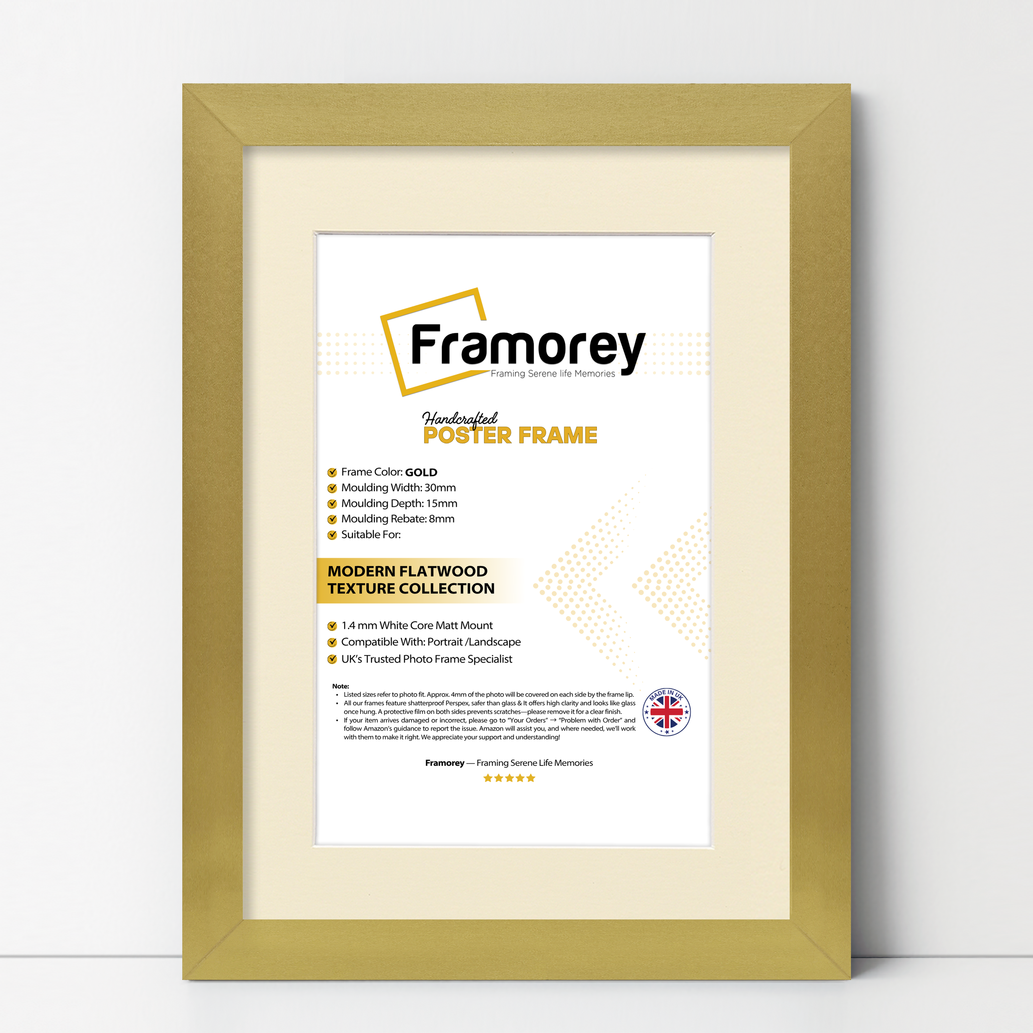 Gold Picture Frame With Ivory Mount