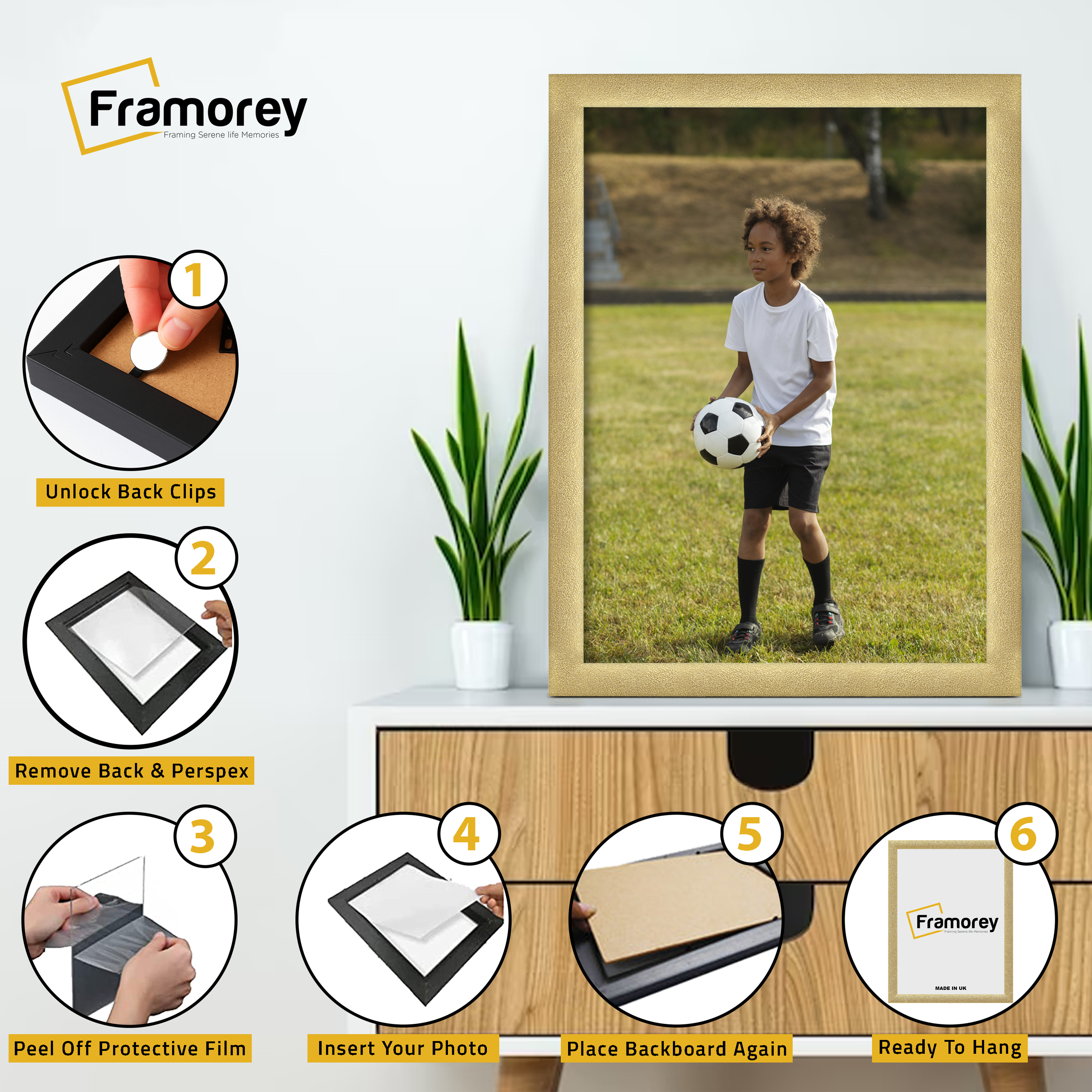 Glitter Sparkle Gold Picture Frame Photo Print Frame