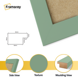 Green Photo Frame Close View featuring side view, texture and molding view
