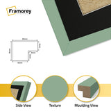 Thin Matt Panoramic Green Picture Frames With Black Mount