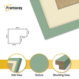 Thin Style Green Picture Frame With Ivory Mount