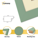 Panoramic Green Picture Frame With Ivory Mount Wall Decor Frame
