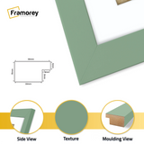 Panoramic Green Picture Frame With White Mount Wall Decor Frame