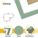 Thin Matt Panoramic Green Pictures Frames With White Mount