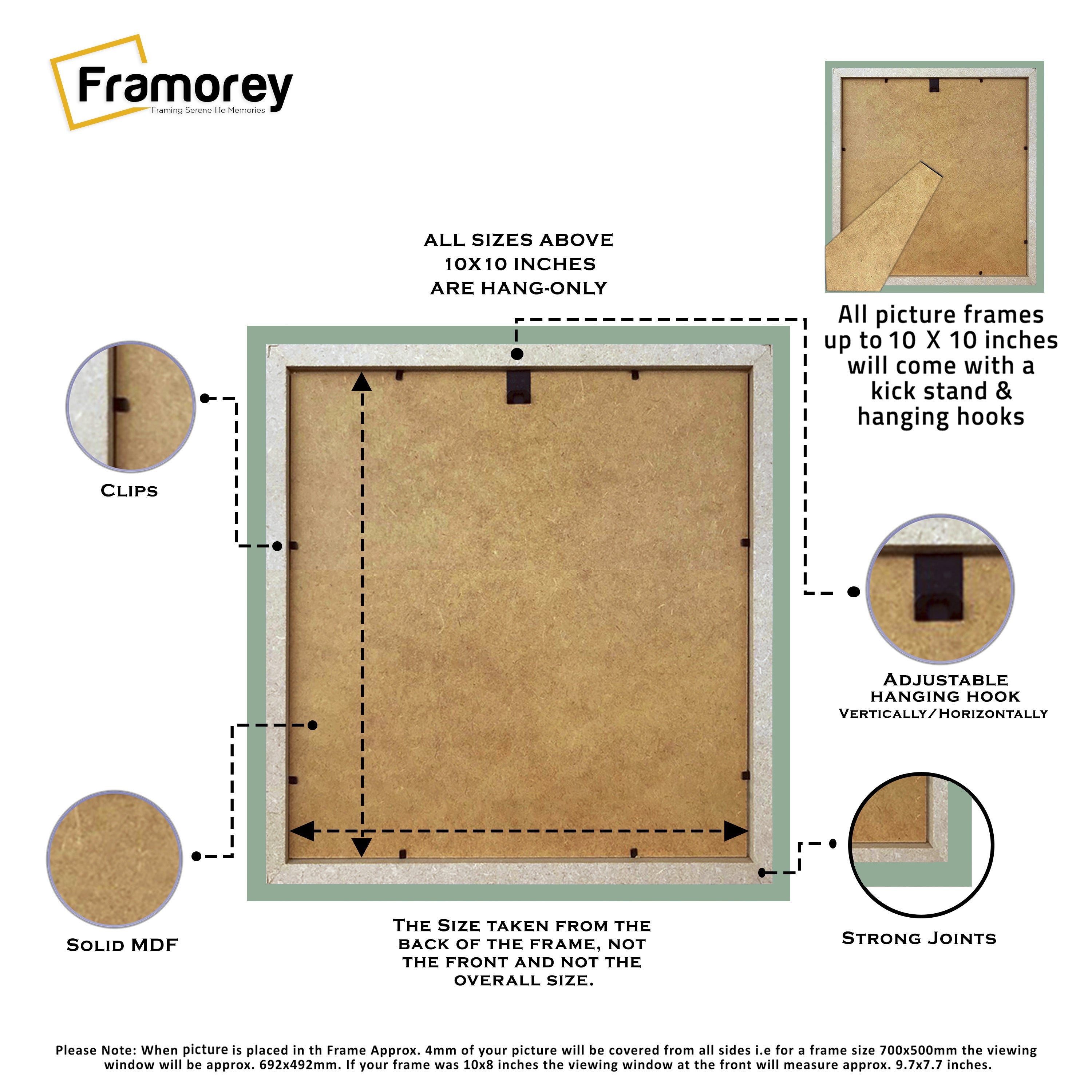 Square Size Green Picture Frame With Black Mount