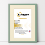 Thin Style Green Picture Frame With Ivory Mount