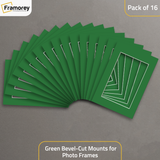Green Bevel Cut Mount pack of 16.
