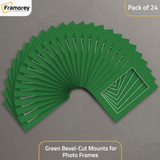 Green Bevel Cut Mount pack of 24.