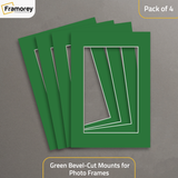 Green Bevel Cut Mount pack of 4.