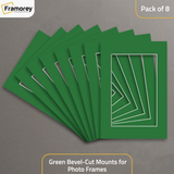 Green Bevel Cut Mount pack of 8.