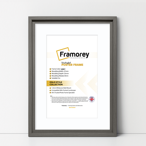 Grey Picture Frame Oslo Style Photo Frames With White Mount