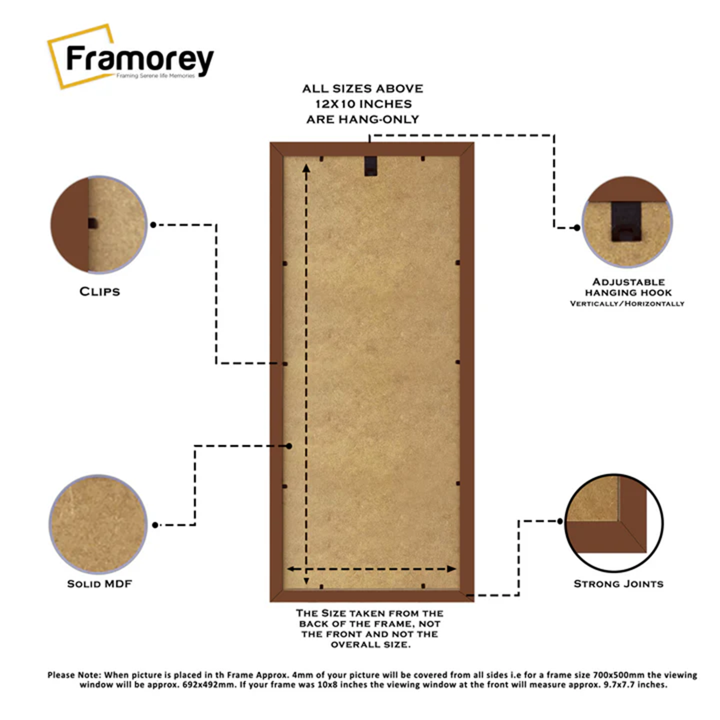 Thin Matt Panoramic Walnut Picture Frame Poster Frames