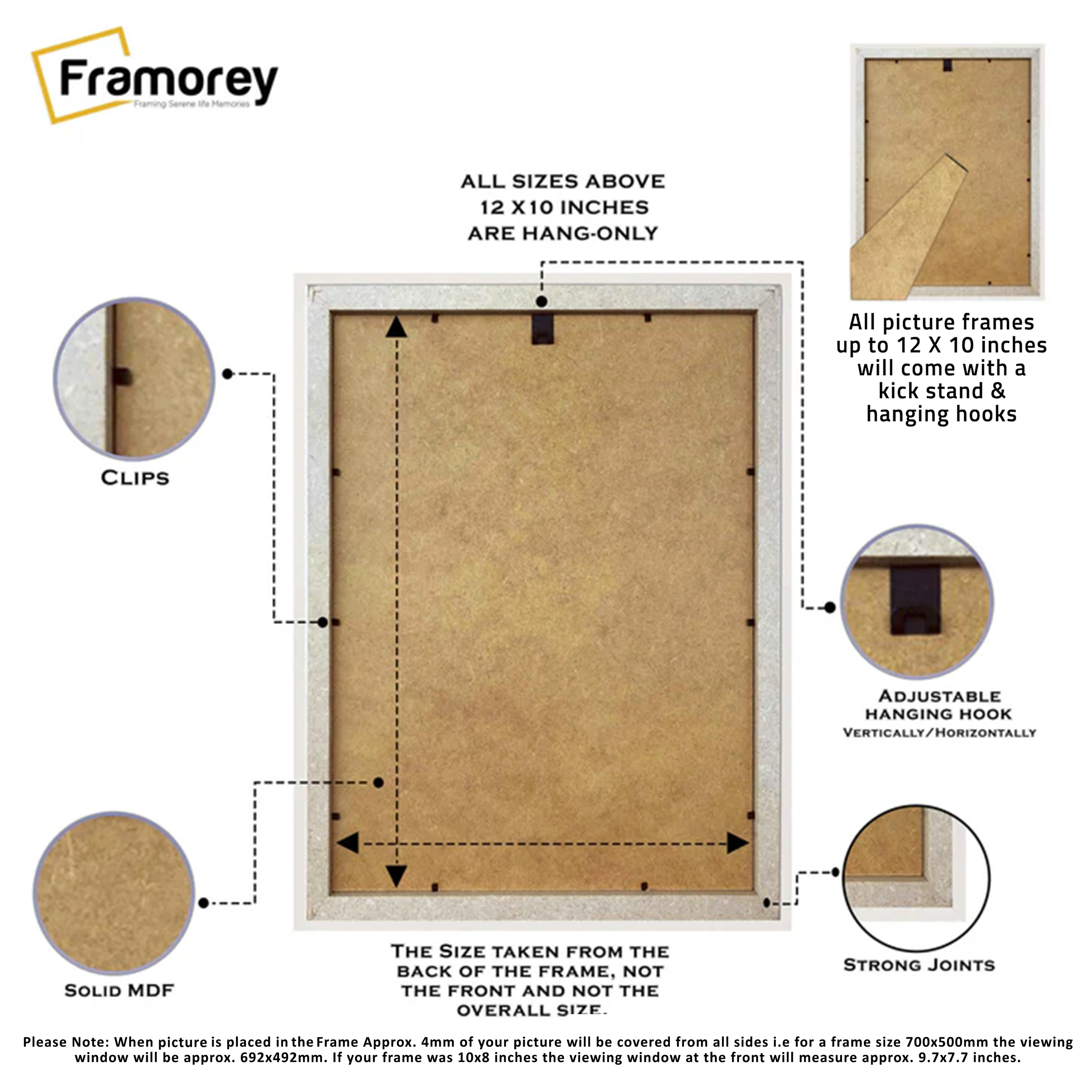 White Picture Frame Photo Frame Rockstar Wall Art Frame With Ivory Mount