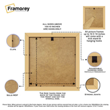 Square Natural Solid Wood Picture Frames with Black Mount