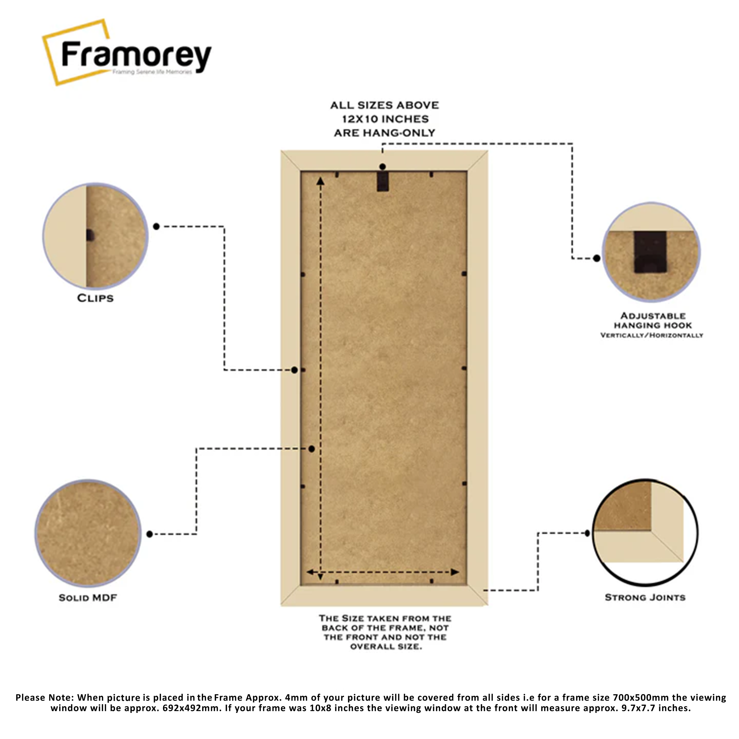 Panoramic Oak Photo Print Frame with White Mount