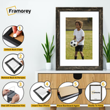 Step-by-step guide showing how to insert a photo into a Black with white mount Vintage picture frame