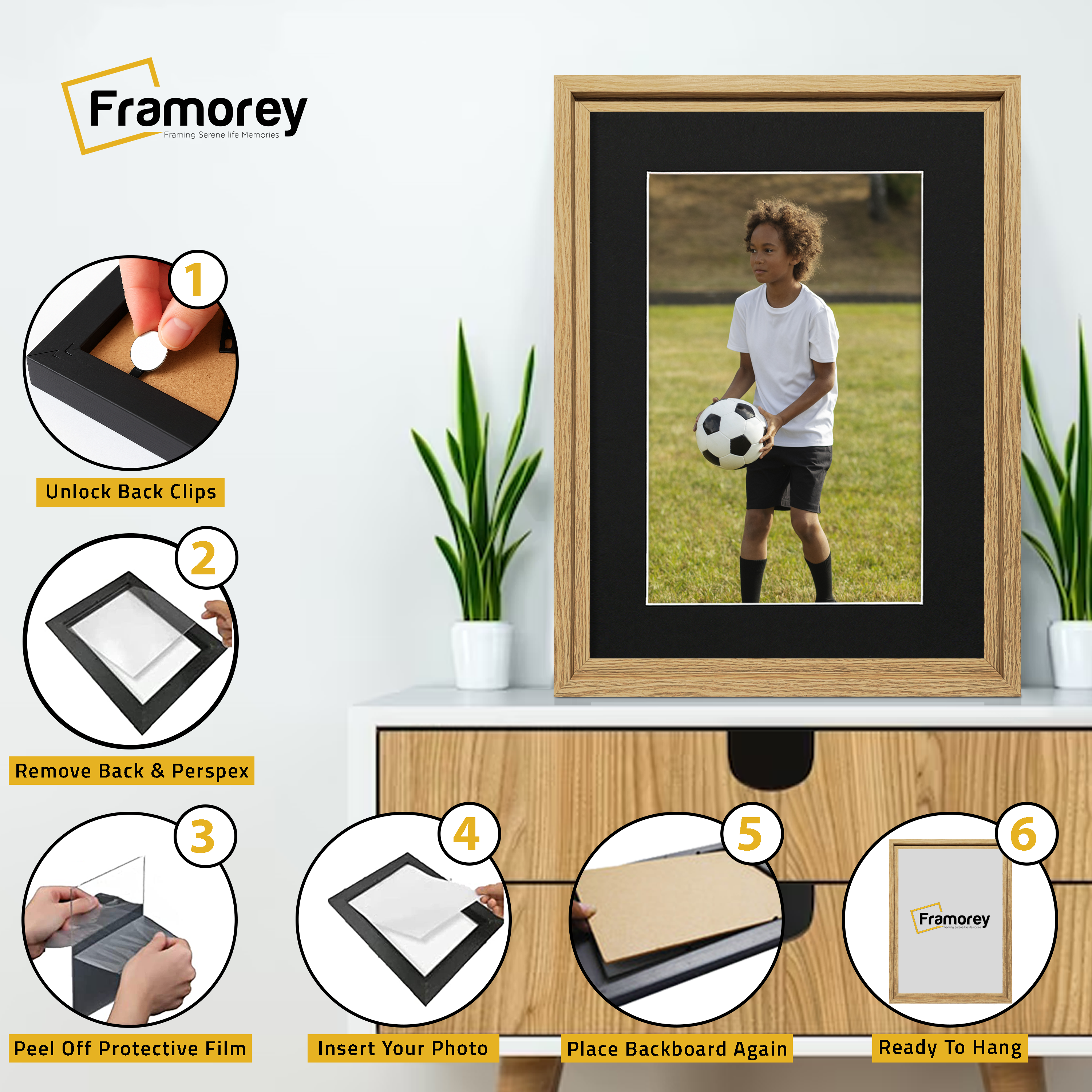 Oak Picture Frame Oslo Style Photo Frames With Black Mount