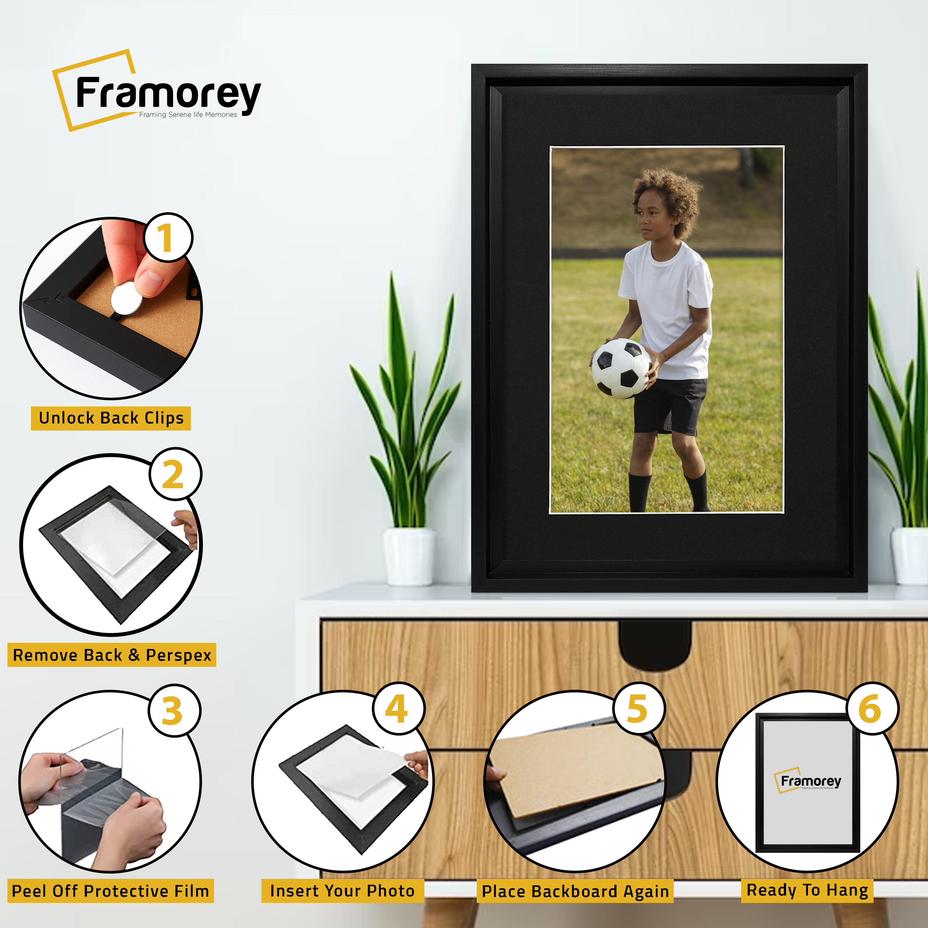 Black Picture Frame Oslo Style Photo Frames With Black Mount