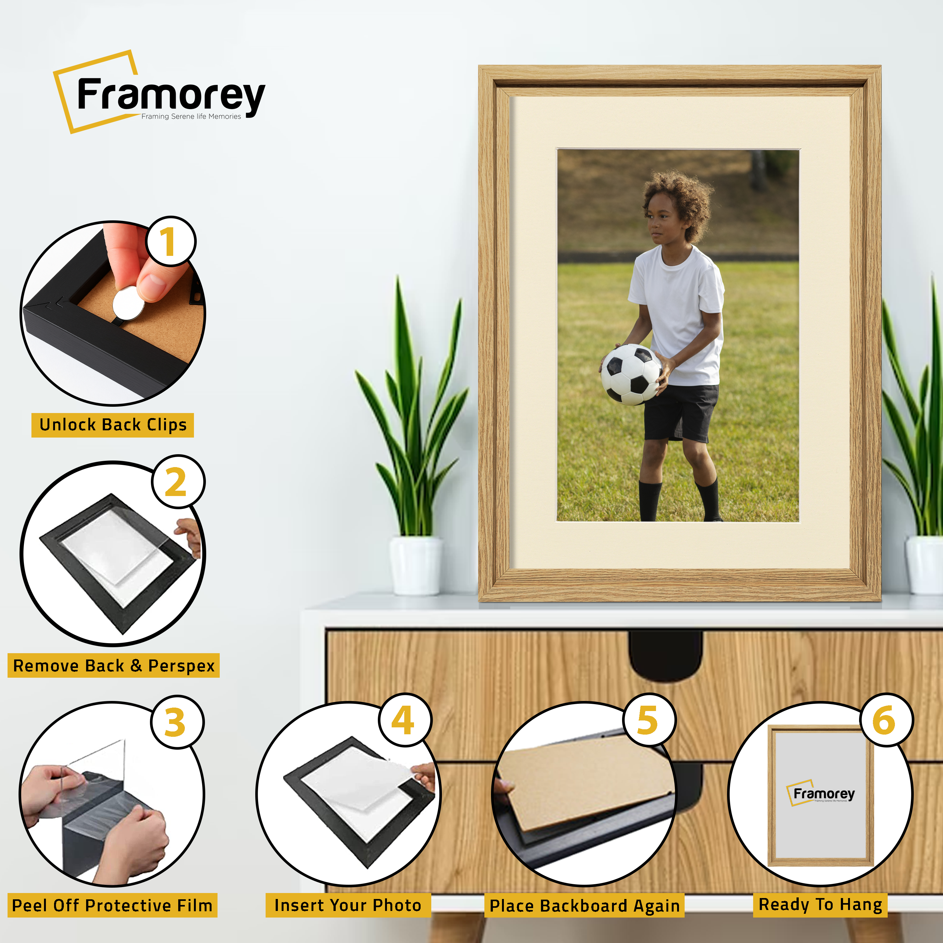 Oak Picture Frame Oslo Style Photo Frames With Ivory Mount