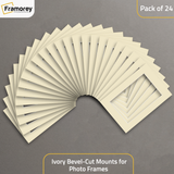 Ivory Bevel Cut Mount pack of 24.
