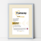 Thin Style Light Grey Picture Frame With Ivory Mount