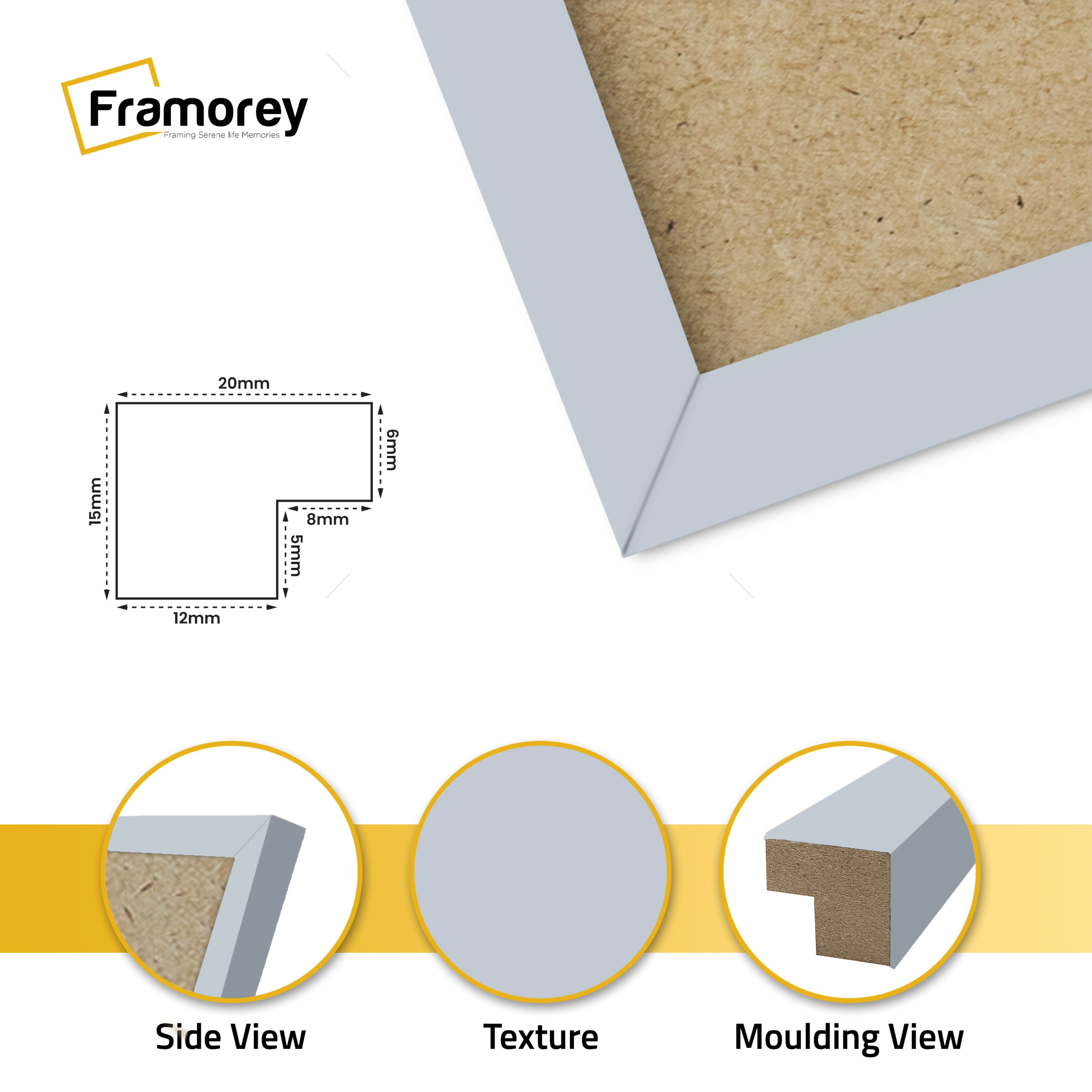 Light Grey Thin Matt Picture Frame Poster Frames Wall Decor Frame