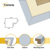 Thin Matt Panoramic Light Grey Pictures Frames With Ivory Mount