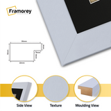 Light Grey Picture Frame with Black Mount