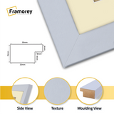 Panoramic Light Grey Picture Frame With Ivory Mount Wall Decor Frame