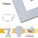 Panoramic Light Grey Picture Frame With White Mount Wall Decor Frame