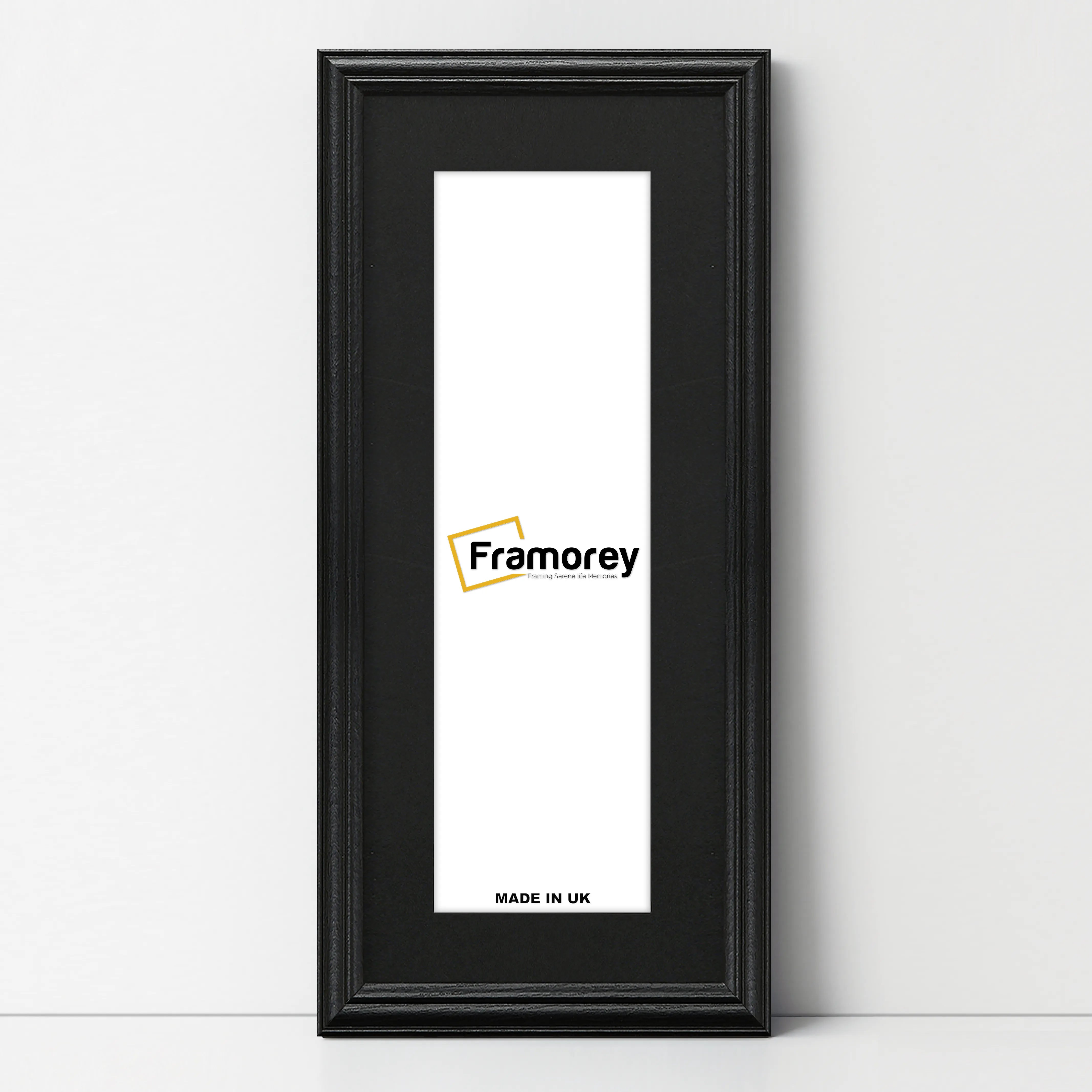 Antique Style Panoramic Black Picture Frame With Black Mount Photo Frame