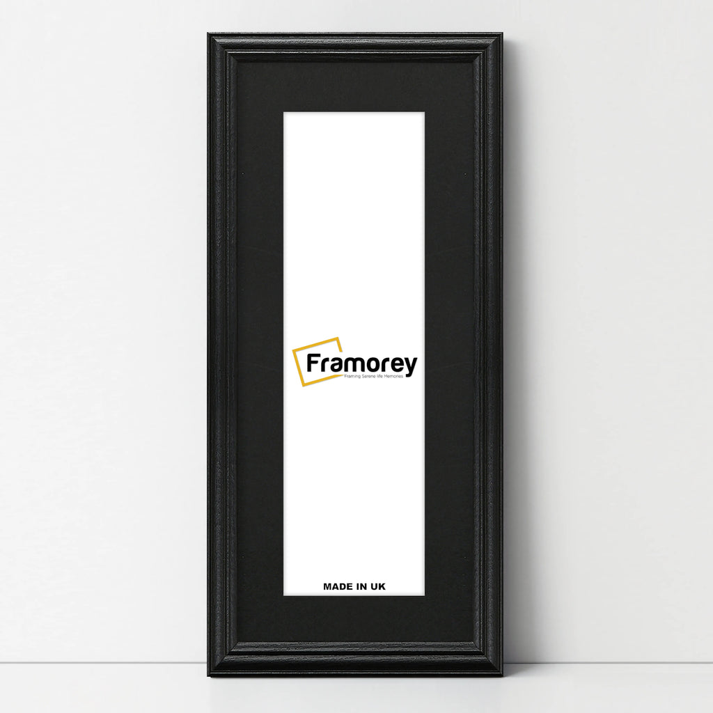 Antique Style Panoramic Black Picture Frame With Black Mount Photo Frame