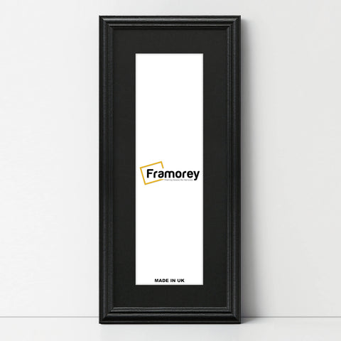 Antique Style Panoramic Black Picture Frame With Black Mount Photo Frame