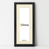 Antique Style Panoramic Size Black Picture Frame with Ivory Mount