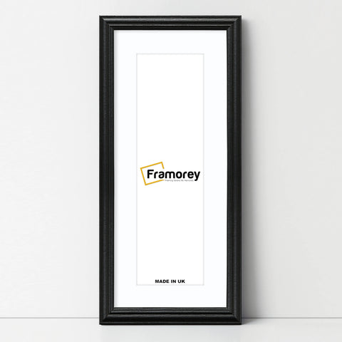 Antique Style Panoramic Size Black Picture Frame with White Mount