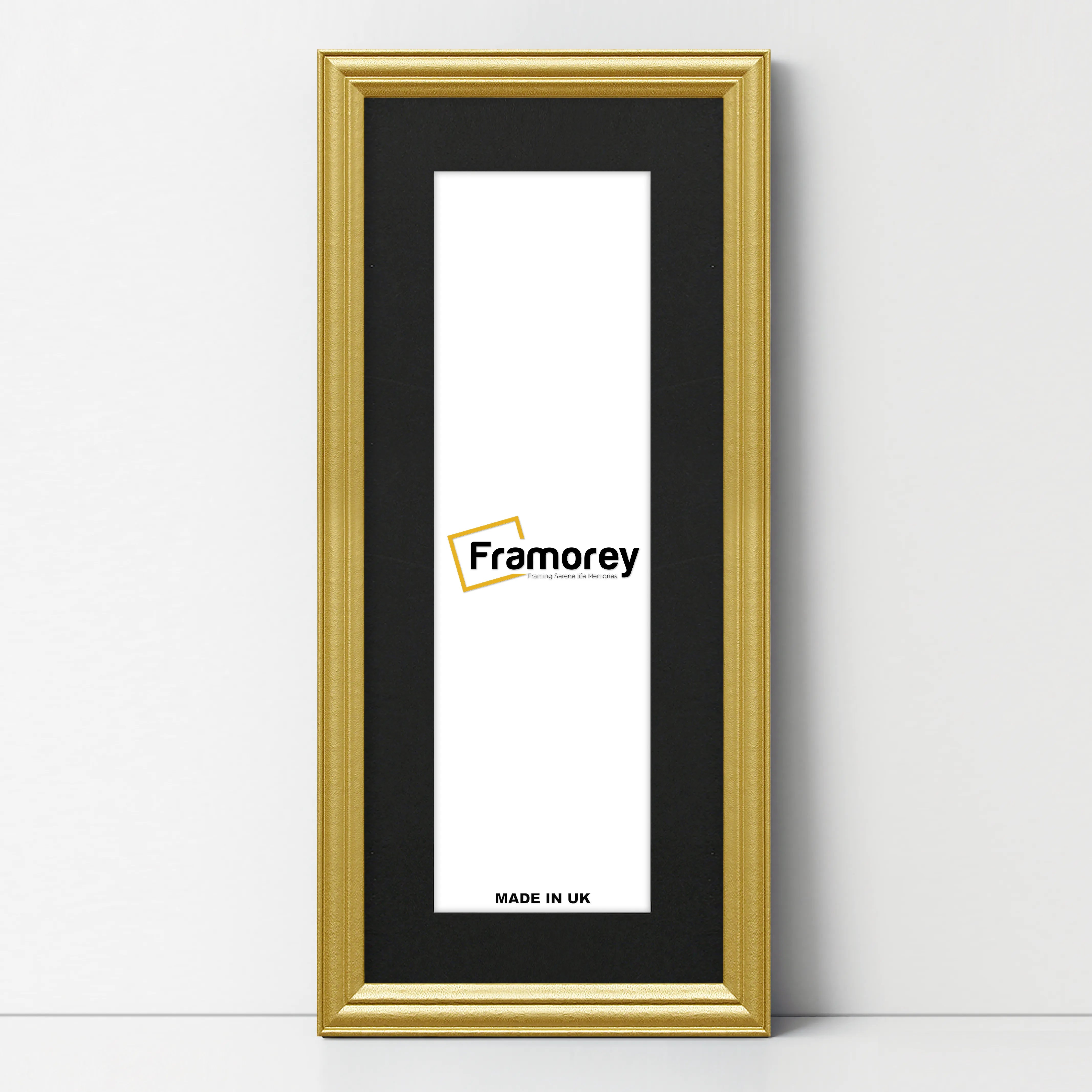 Antique Style Panoramic Gold Picture Frame Wall Art Frame With Black Mount