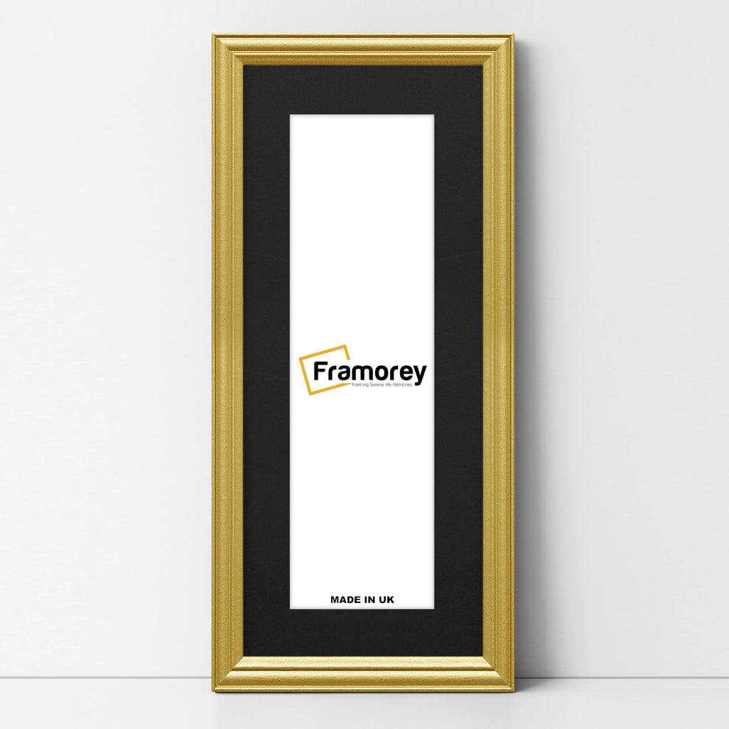 Antique Style Panoramic Gold Picture Frame Wall Art Frame With Black Mount