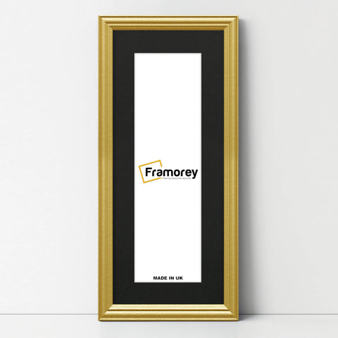 Antique Style Panoramic Gold Picture Frame Wall Art Frame With Black Mount