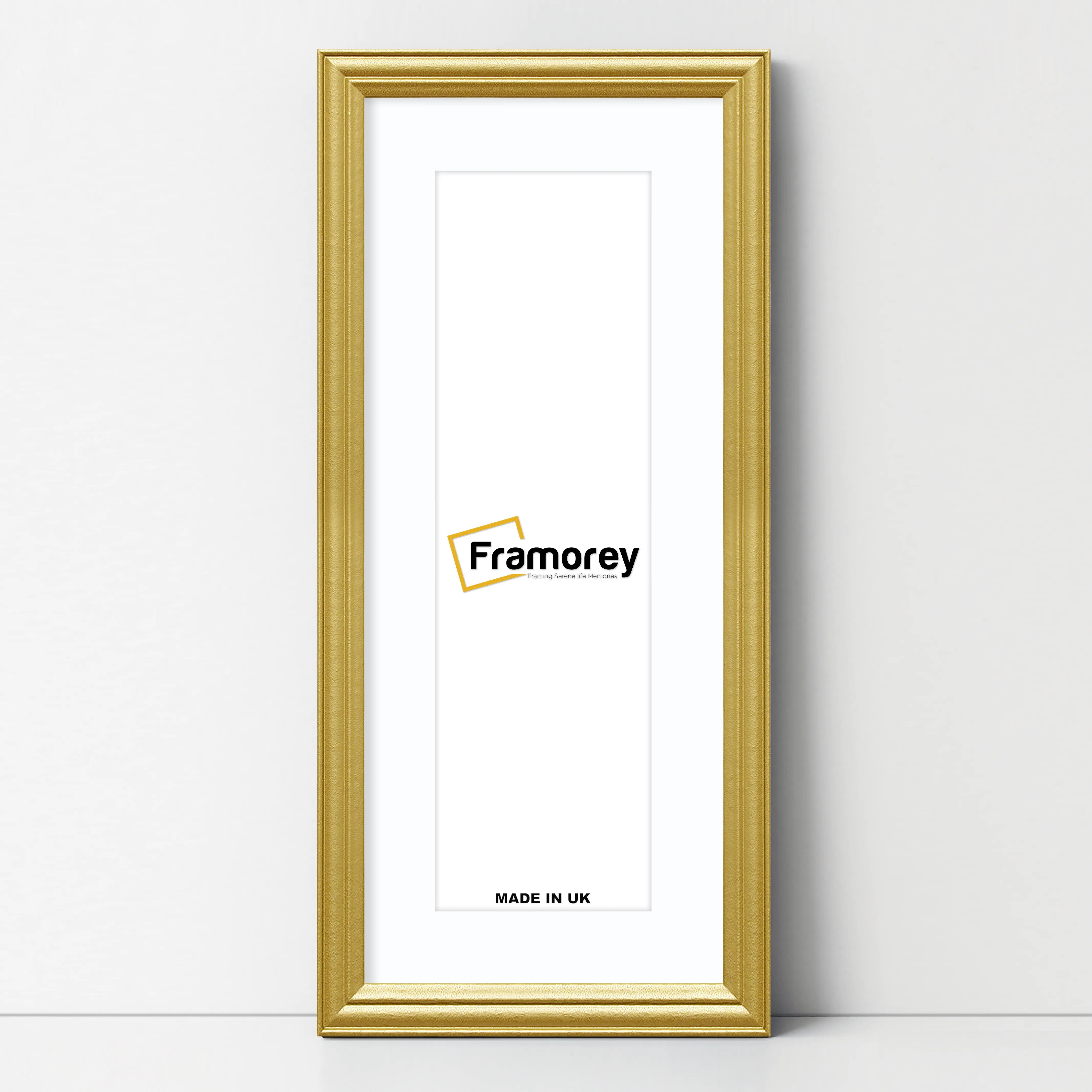 Antique Style Panoramic Gold Picture Frame Wall Art Frame With White Mount