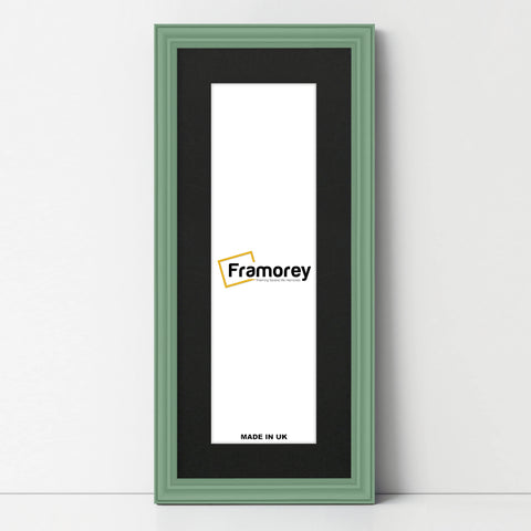 Antique Style Panoramic Green Picture Frame Wall Art Frame With Black Mount