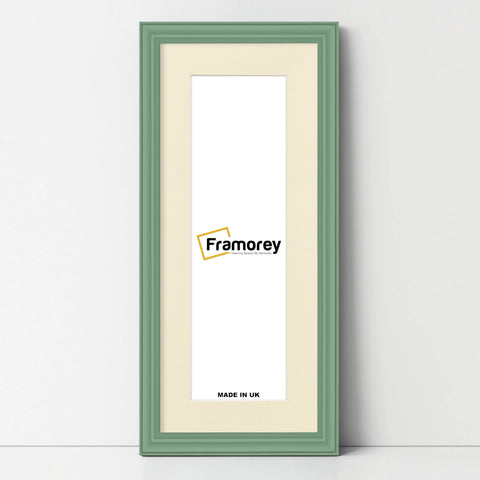 Antique Style Panoramic Green Picture Frame Wall Art Frame With Ivory Mount