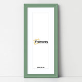 Antique Style Panoramic Green Picture Frame Wall Art With White Mount
