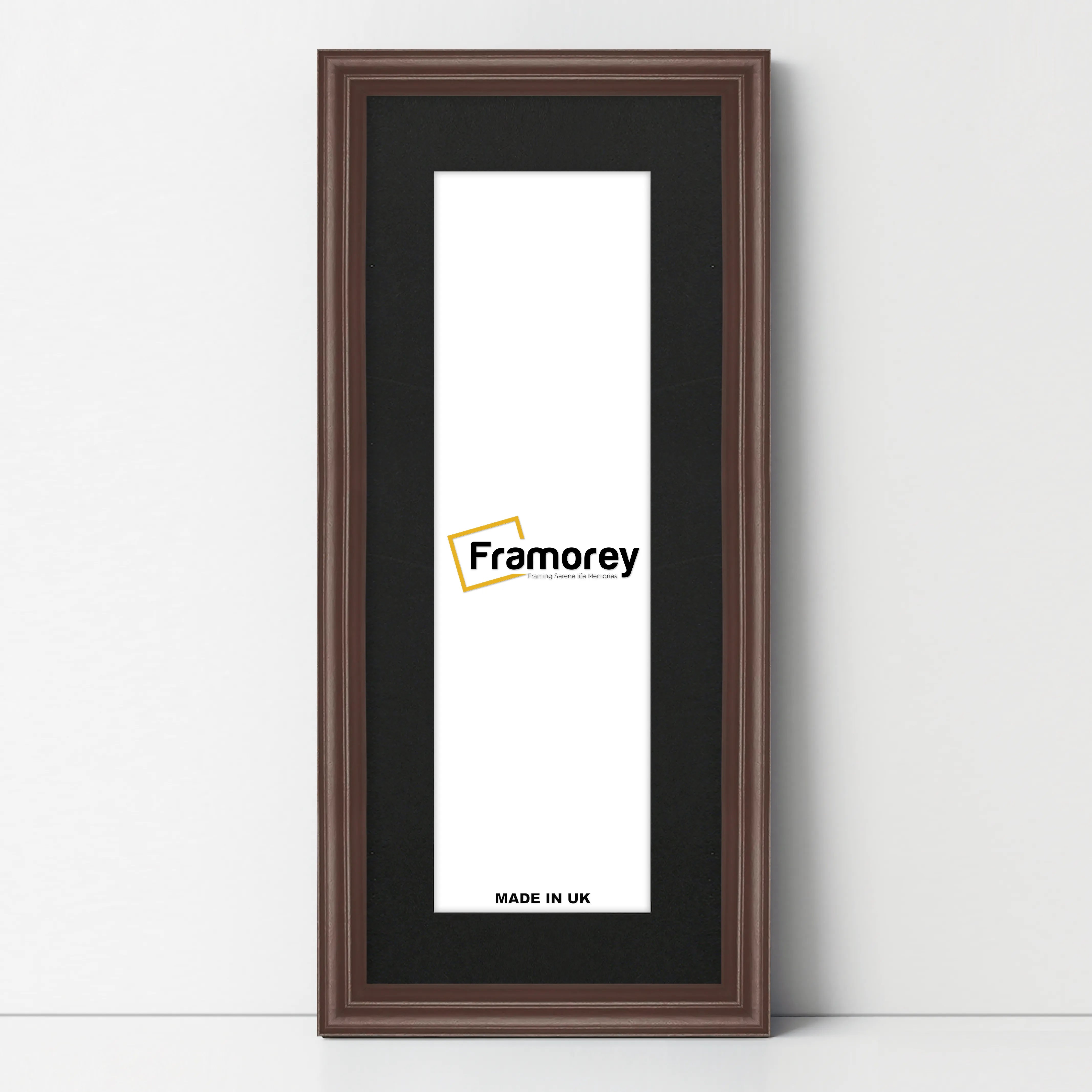 Antique Style Panoramic Mahogany Picture Frame Wall Art Frame With Black Mount