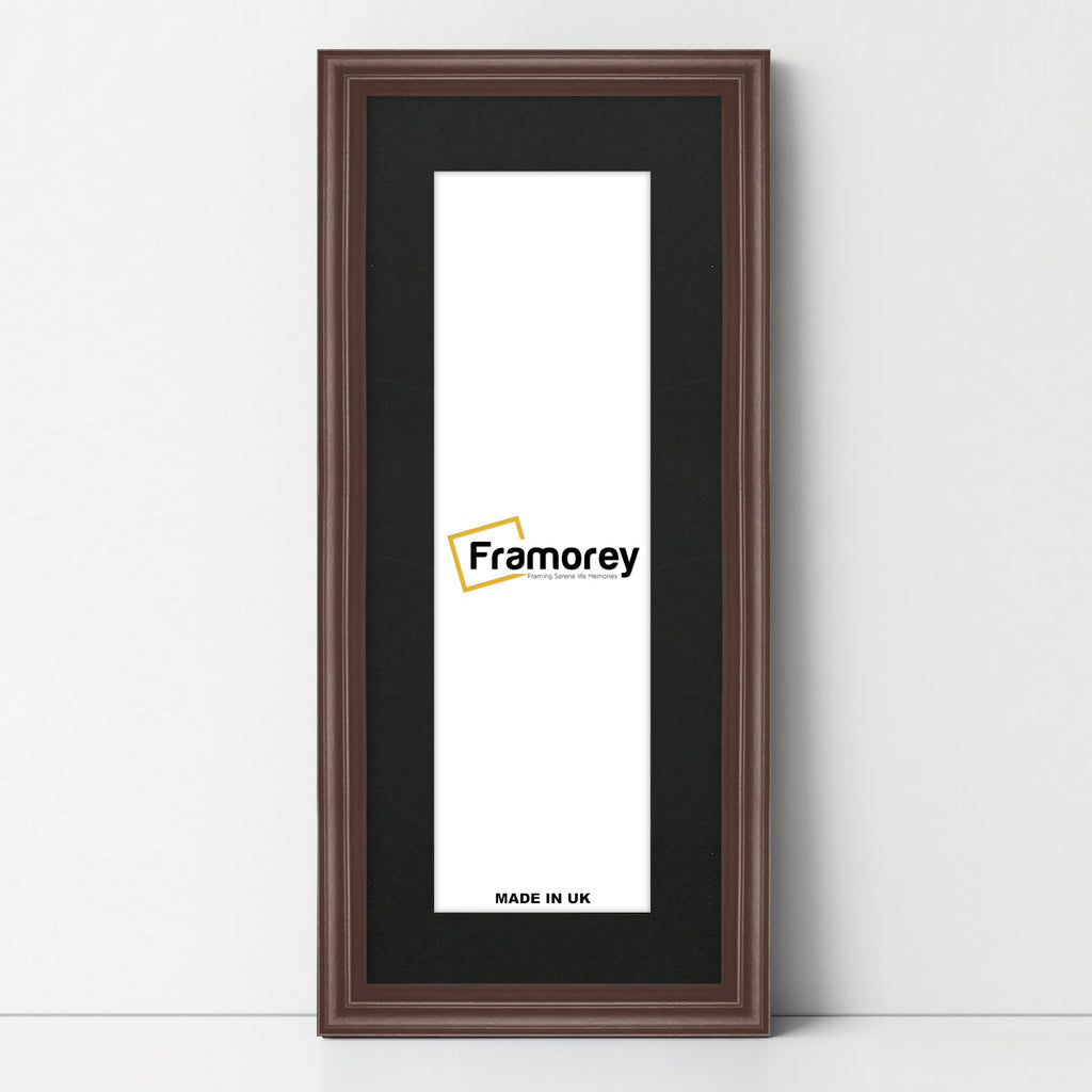 Antique Style Panoramic Mahogany Picture Frame Wall Art Frame With Black Mount