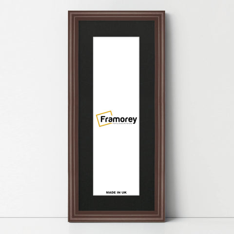 Antique Style Panoramic Mahogany Picture Frame Wall Art Frame With Black Mount