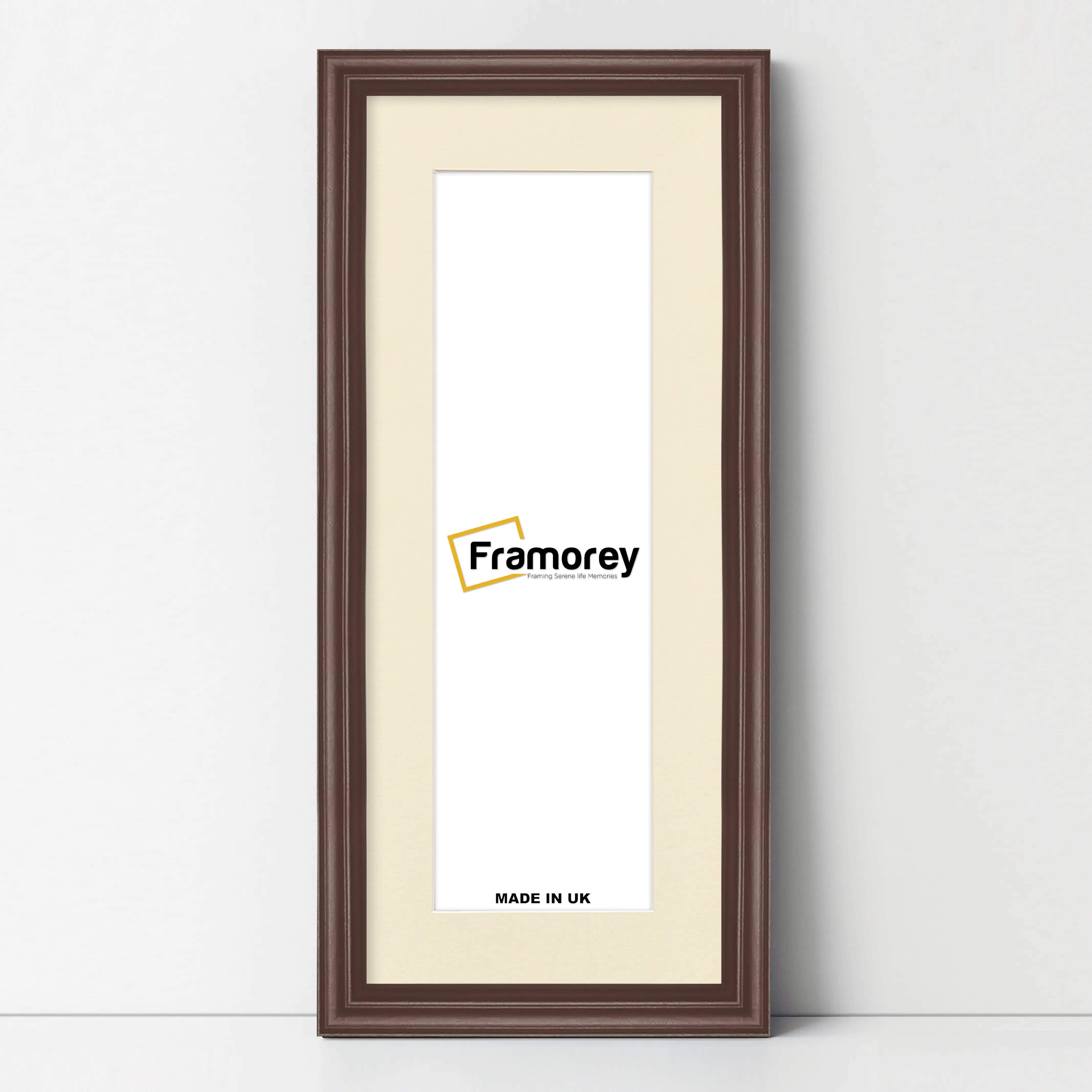 Antique Style Panoramic Mahogany Wall Art Photo Frame With Ivory Mount