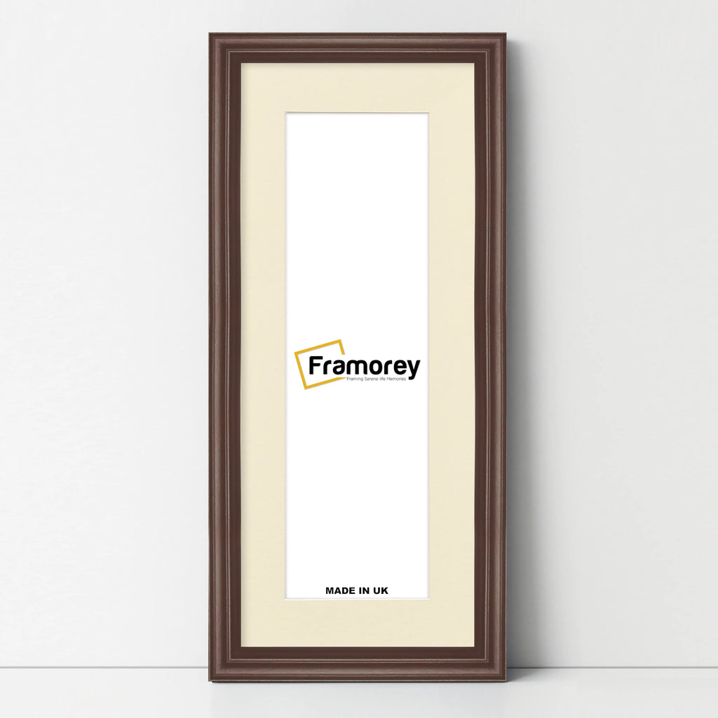 Antique Style Panoramic Mahogany Wall Art Photo Frame With Ivory Mount