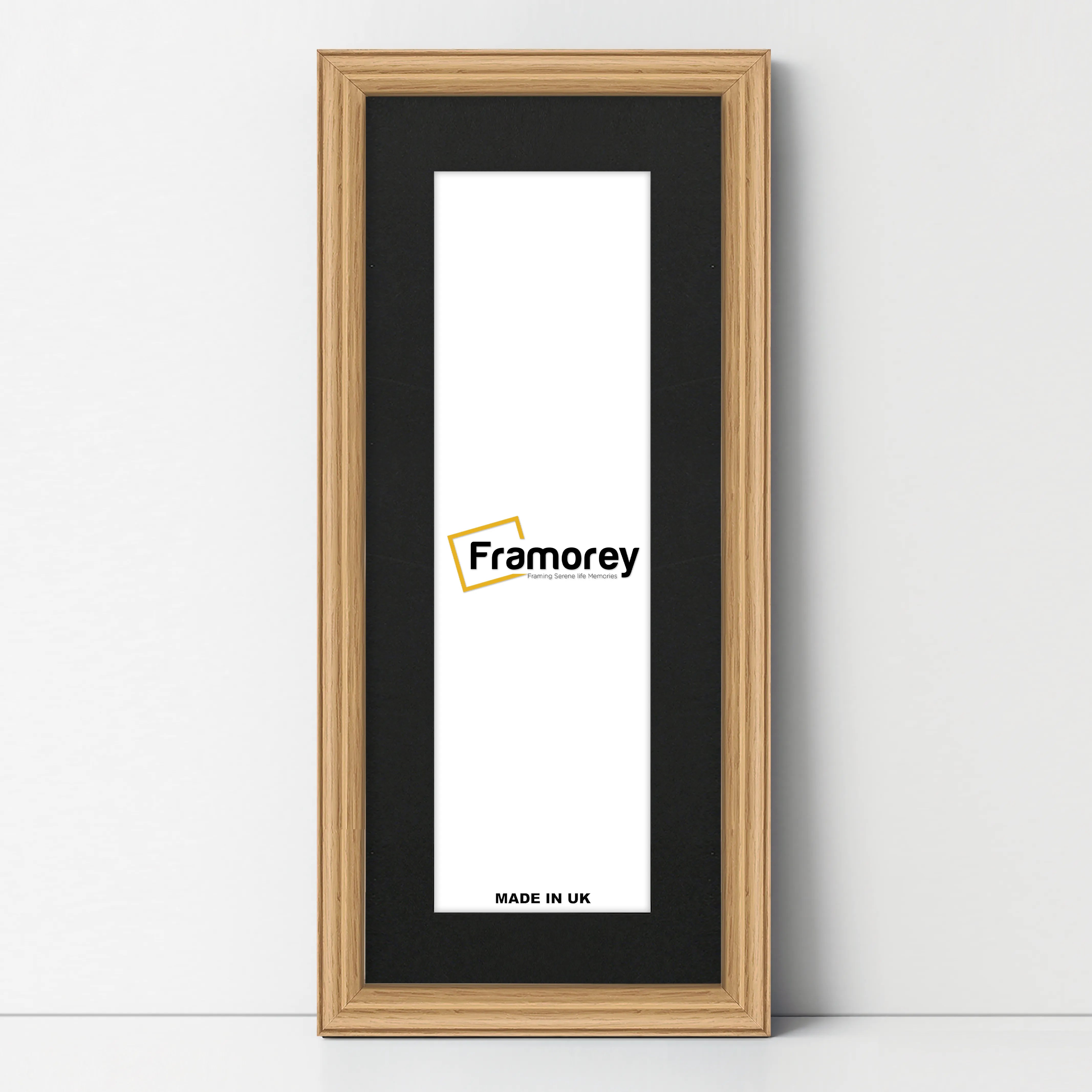 Antique Style Panoramic Oak Picture Frame Wall Art Frame With Black Mount