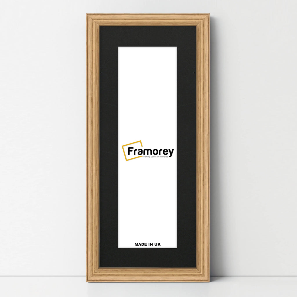Antique Style Panoramic Oak Picture Frame Wall Art Frame With Black Mount