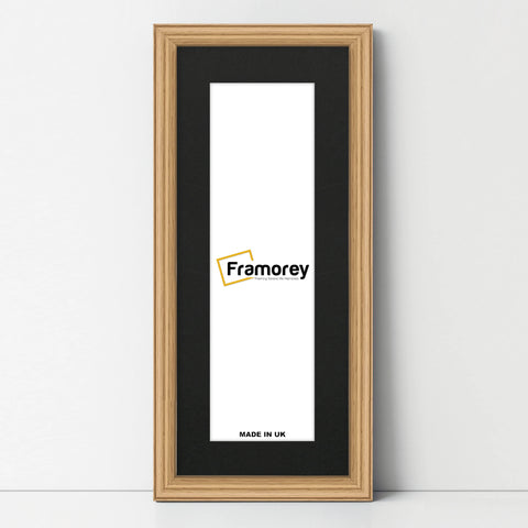 Antique Style Panoramic Oak Picture Frame Wall Art Frame With Black Mount